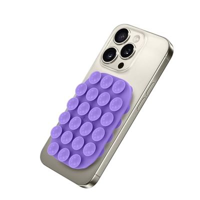 Celly, Ventosa Rettangolare Per Telefono Con 22 Ventose in Silicone, Supporto Portacellulare Versatile, Colore Viola, 9 x 6 cm