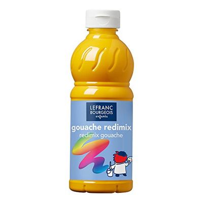 Lefranc Bourgeois - Gouache liquide Redimix pour enfants - Bouteille 500ml - Jaune d'or
