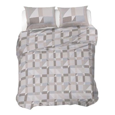 PENSIERI DELICATI Parure Påslakan Dubbel Flanell 100% Bomull, Påse 250X200 CM och örngott 52X82 CM, Tillverkad i Italien, 40° Maskintvättbart Påslakan Aten Beige