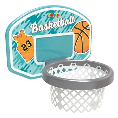 Smoby- Canasta Baloncesto 3 en 1- Accesorio para Toboganes Smoby XL y Super Megagliss o para Montar en la Pared, Resistente a los Rayos UV, Balón no Incluido. A Partir de 3 años (7600820700)
