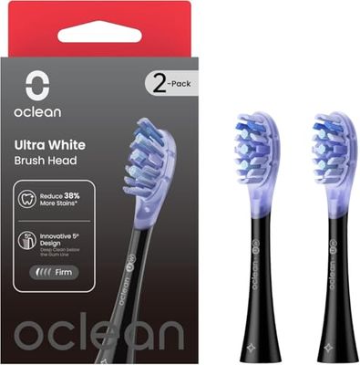 Oclean Testine di Ricambio Ultra White, Adatte a tutti gli spazzolini elettrici oclean per adulti, Sbiancanti, Tecnologia FlexFit,5°Inclinazione, Certificate FDA