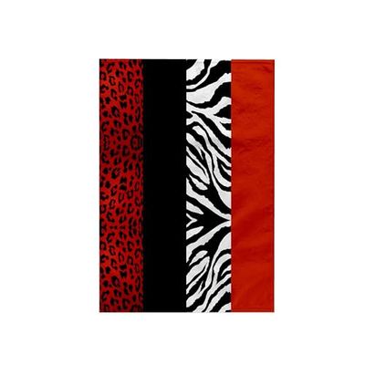 3dRose Serviette imprimé Animal Rouge, Noir, Orange et Blanc, léopard et zèbre, Polyester/Coton, Blanc, 38,1 x 55,9 cm