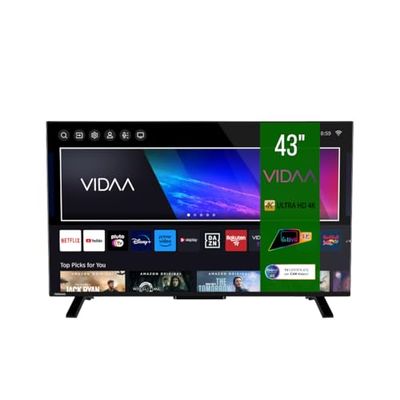 Toshiba Smart VIDAA TV 43 inch Ultra HD 43UV2363DA 4K 43 inch tv LED TV compatibel met Alexa, DVB-T2, LED-technologie, Dolby Vision HDR10, HDMI 2.1