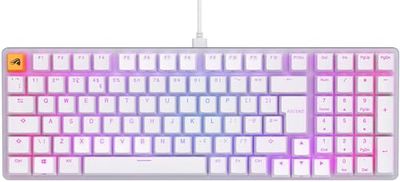Glorious Gaming GMMK 2 Full Size (96%) - Clavier de jeu mécanique, cadre aluminium, personnalisable, capuchons de touches doubleshot, switches Glorious Fox, RGB, Disposition QWERTY anglais - Blanc