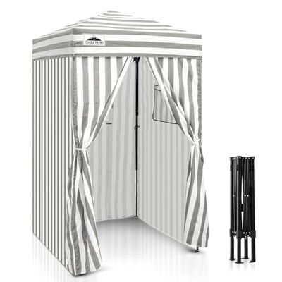 Eagle Peak Pop-up Cabine d’essayage extérieur 1.2m x 1.2m, vestiaire Portable de Plage Piscine Jardin avec fenêtre (Blanc/Gris)