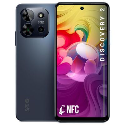 SPC Discovery 2 – Smartphone HD+ 6,6”, 6 GB RAM (+8 GB RAM virtuale), memoria interna 128 GB, tripla fotocamera AI, NFC, ricarica rapida 5000 mAh 18 W, Android 13, sblocco biometrico – Deep Sky