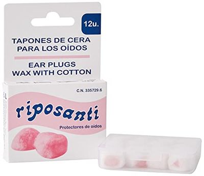 Tapones de cera para oídos, tapones auditivos Riposanti. Estuche 12u