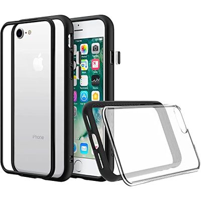 RhinoShield Beschermhoes voor iPhone SE 3 / SE 2/8 / 7, Mod NX, dun ontwerp, personaliseerbaar, met schokabsorberende technologie, zonder BPA, zwart