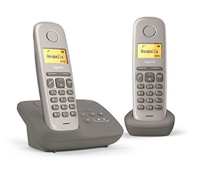 Gigaset AL170A Duo Téléphone fixe sans fil DECT/GAP Répondeur Taupe [Version Française]