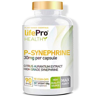 Life Pro P-Synephrine 30mg 90 Vegancaps Citrus Aurantium Extract | P-Sinefrina Vegana | Remedio natural para la pérdida de grasa | Reduce el apetito | Gran efecto termogénico | En cápsulas