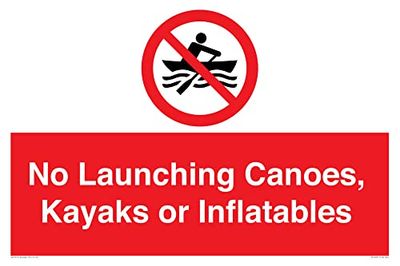 Geen lancering kano's, kajaks of inflatables teken - 600x400mm - A2L