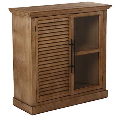 DRW Aparador de Madera Abeto con 2 Puertas Color Roble 88x33,5x86cm