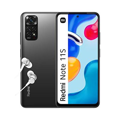 Xiaomi Redmi Note 11S - alla bärare - Smartphone 6+64 GB, 6,43 tum AMOLED-skärm, 90 Hz, FHD+, MediaTek Helio G96, 108 MP professionell kamera, 5 000 mAh, grå (grafitgrå)