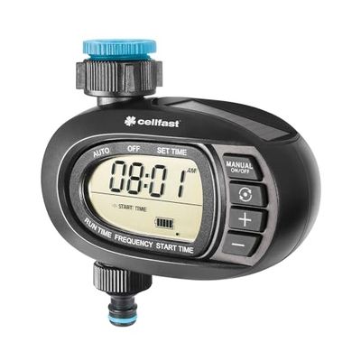 Cellfast Zonnebesproeiingscontroller ERGO™ duidelijk display, lithiumbatterij, zonne-energie, intuïtieve besproeiingsprogrammering, G3/4" en G1", 52-290