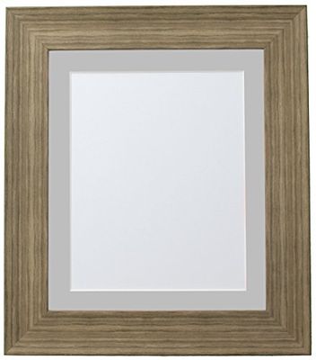 FRAMES BY POST Hygge Picture Photo Frame, Plastic Glass, Bear Creek Brown with Light Grey Mount, 50 x 40 Image Size 40 x 30 cm