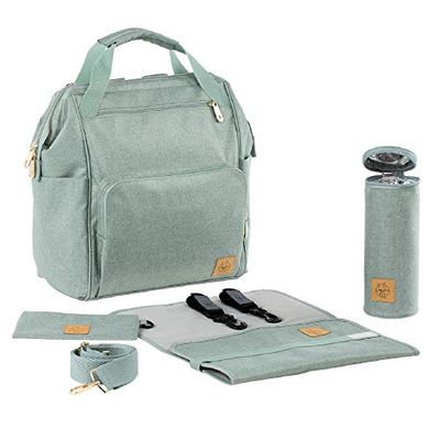 LÄSSIG Mochila trocador de bebé com acessórios/Goldie Backpack verde