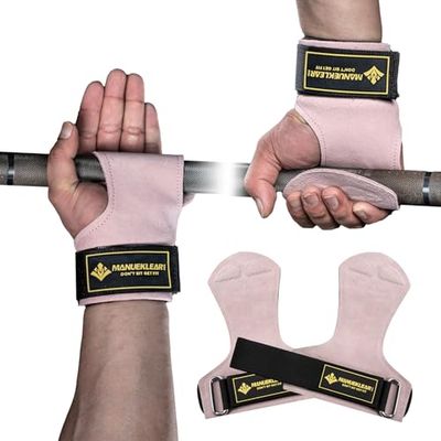 MANUEKLEAR Gewichtheffen polsbanden met kussen polslus, lederen gewichtheffen polsbandjes voor deadlifts, powerlifting, zware shrug voor vrouwen