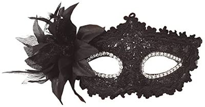 FIESTAS GUIRCA Svart ögonmask med blomma