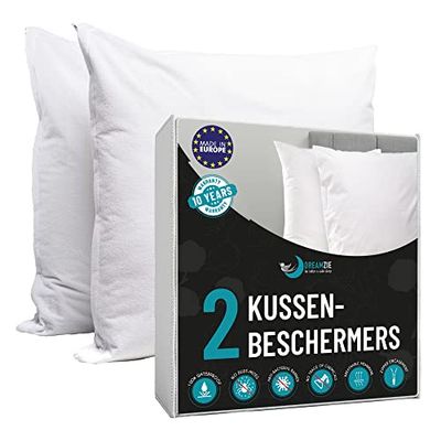2x Waterdichte kussenovertrekkenvan Dreamzie - Voor Kussens 40 x 80 cm - Ademend, Hypoallergeen, Anti-Dust Mite, Anti-Bacteriële Kussenbeschermers - New Generation BiOme Treatment met OEKO-TEX, 10 Jaar Garantie