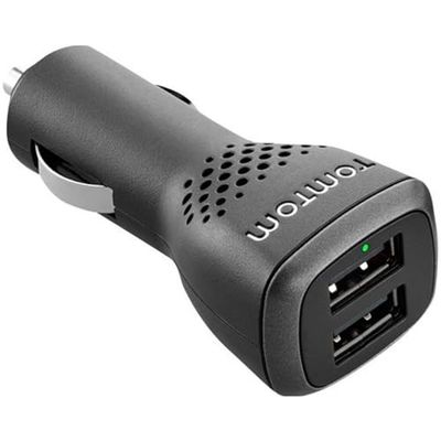 Carregador duplo de alta velocidade TomTom, 2,4 A, para todos os GPS TomTom e outros dispositivos, carregado com USB, smartphones ou tablets (ex: Phone, Samsung, etc.)