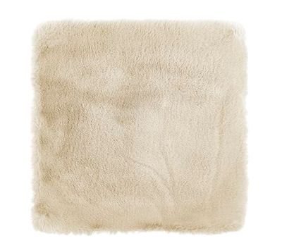 LUXOR- living Lot de 4 Coussins d'assise Coste - en Fourrure synthétique - pour décoration de Salon ou de Chaise - Coussins d'assise Confortables - 40 x 40 cm - Carré - Beige