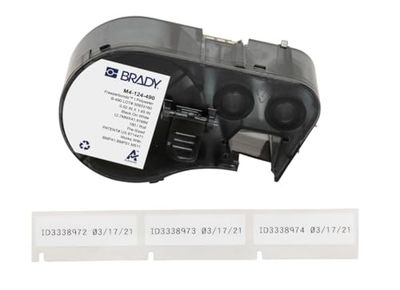 Brady Étiquettes en polyester freezerbondz™ étiqueteuses BMP41/BMP51/BMP53/M511 - 180 Étiquettes imprimables adhésives - Noir sur blanc (12,70 mm (l) x 41,91 mm (H)) - M4-124-490
