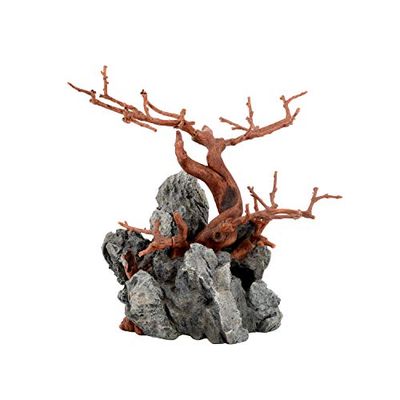 Askoll 281228 ORNAMENT WOOD&ROCK BROWN 20X12X19