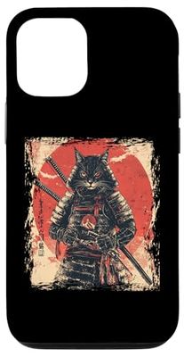 Vintage samurai cat warrior, japanese anime poster art Case for iPhone 12/12 Pro