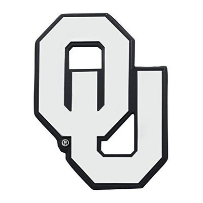 FANMATS 14923 NCAA University of Oklahoma Sooners Chrome Team Emblem, 3.2"x2.3"
