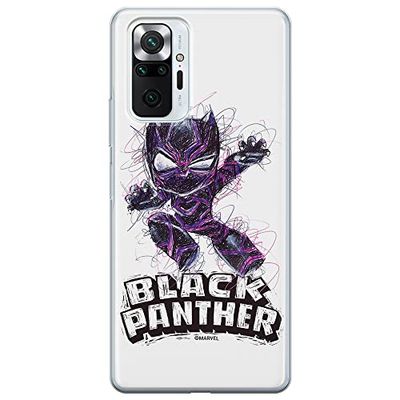 ERT GROUP mobiel telefoonhoesje voor Xiaomi REDMI NOTE 10 PRO origineel en officieel erkend Marvel patroon Black Panther 017 aangepast aan de vorm van de mobiele telefoon, hoesje is gemaakt van TPU