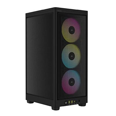 Corsair iCUE - Carcasa para PC 2000D RGB Airflow Mini-ITX - Factor de Forma Mini-ITX - Paneles de Malla de Acero - Soporte de GPU de Tres Ranuras - 3 Ventiladores AF120 RGB Slim incluidos