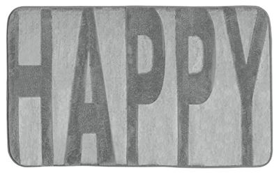 WENKO Tapis de Bain Memory Foam Happy Concrete Gris - Tapis de Douche, Polyester, 50 x 80 cm, Gris