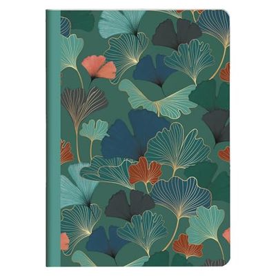 Clairefontaine - 116243C – een notitieboek, genaaid, motief ginkgobladen/plantaardige bladeren, donkerblauw, A5, 14,8 x 21 cm, 96 pagina's, gelinieerd, ivoorpapier, 90 g, blauwe Gaia-collectie, 3
