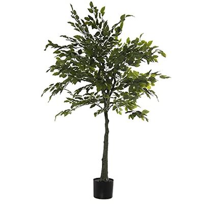 DRW Planta Artificial Higuera de Bengala (Baniano) de Polietileno y Tela en Verde 140cm