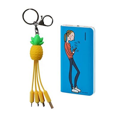 WONDEE Universal Charger 3 in 1 Pineapple +Powerbank 4.000Mah Connected