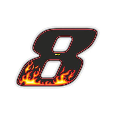 Quattroerre Racing Number 8 Anodized Mini, Flames