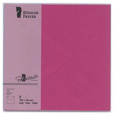Paperado Square Envelope Card - Cherry (Pack of 5)