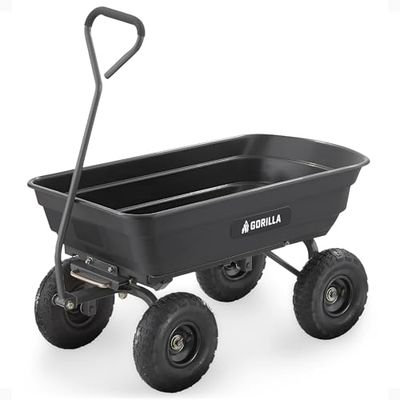 Gorilla Carts Verktygsvagn med stålram, 272 kg kapacitet och 25 cm däck