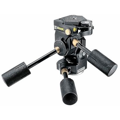 Manfrotto Cabeça de tripé 3D Super Pro de 3 vias com libertação rápida, cabeça de bola fluida, estabilizador de câmera, acessórios de fotografia para criação de conteúdo
