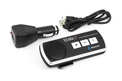 Technaxx Sistema Vivavoce Bluetooth per Auto Guida sicura Presa accendisigari Riduzione del Rumore DSP Cancellazione dell'eco Altoparlante Duplex Integrato Voce Chiara BT-X22