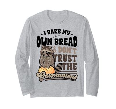 Divertente Procione che si fa il pane da solo Non mi fido Maglia a Manica