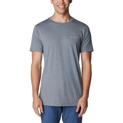 Columbia Tech Trail Graphic tee Camiseta, Hombre, Gris (Grey), XXL