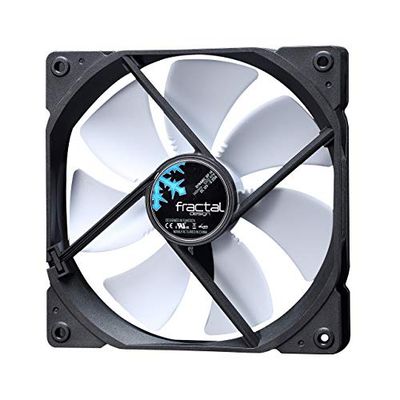 Fractal Design Dynamic GP-14 Ventilatore del computer - Ottimizzato per flusso d'aria elevato – 140x140x25 mm – 1000RPM – FDB-Cuscinetti - Puntoni di forma aerodinamica - Nero/Bianca (Single)