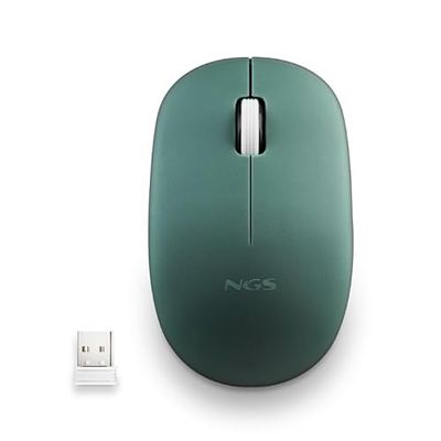 Draadloze optische muis met ergonomisch ontwerp, groen, USB-poort, instelbare precisie, oplaadbare batterij, compatibel met meerdere apparaten