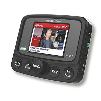 Albrecht DR56 C Digital Radio Tuner with Colour Display 27156 Car Radio Upgrade FM Transmitter for DAB+ Transmitter and Bluetooth Connection from Smartphone to Radio