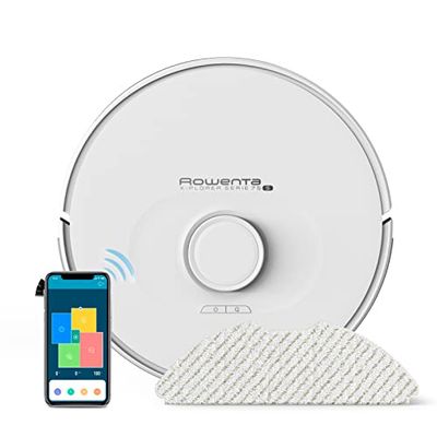 Rowenta RR8567WH X-Plorer Serie 75 S, Robot Aspirador con Mapeo Preciso y Tecnología Láser, 2700Pa, Autonomía 2 Horas, Compatible con Smartphone, Alexa y Vocales, Blanco