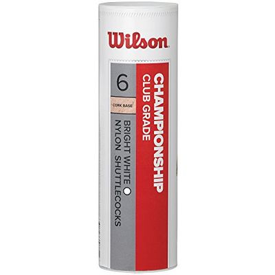 Wilson Unisex Badminton Shuttlecocks Wilson Championship Shuttle Tube of 6 , White, One Size Pack UK