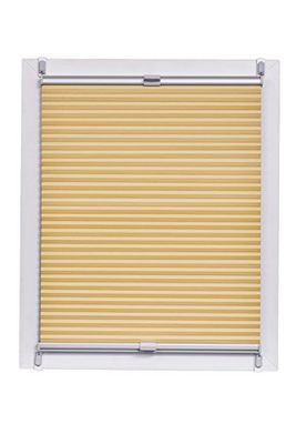 SUNL Ines Panal Plisado Fabricado en Alemania, luz de día, Klemmfix Plata Gris Carril, 105 x 150, plástico, Apricot, 105 x 2.3 x 150 cm
