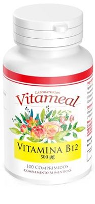 Vitameal Vitamin B12 500Mcg. 100 comprimidos. Reduce Cansancio y Fatiga, Contribuye al Funcionamiento Normal del Sistema Inmunológico, B12 Metilcobalamina.