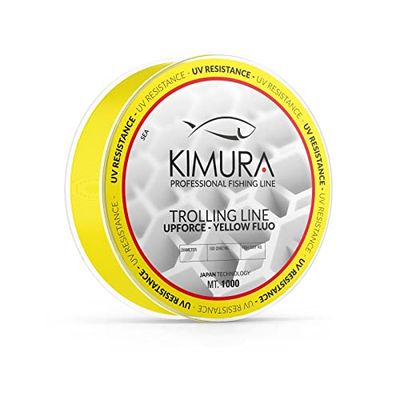 KIMURA TROLLING, MONOFIL de Pêche Mixte Adulte, Jaune Fluo, 80 LB